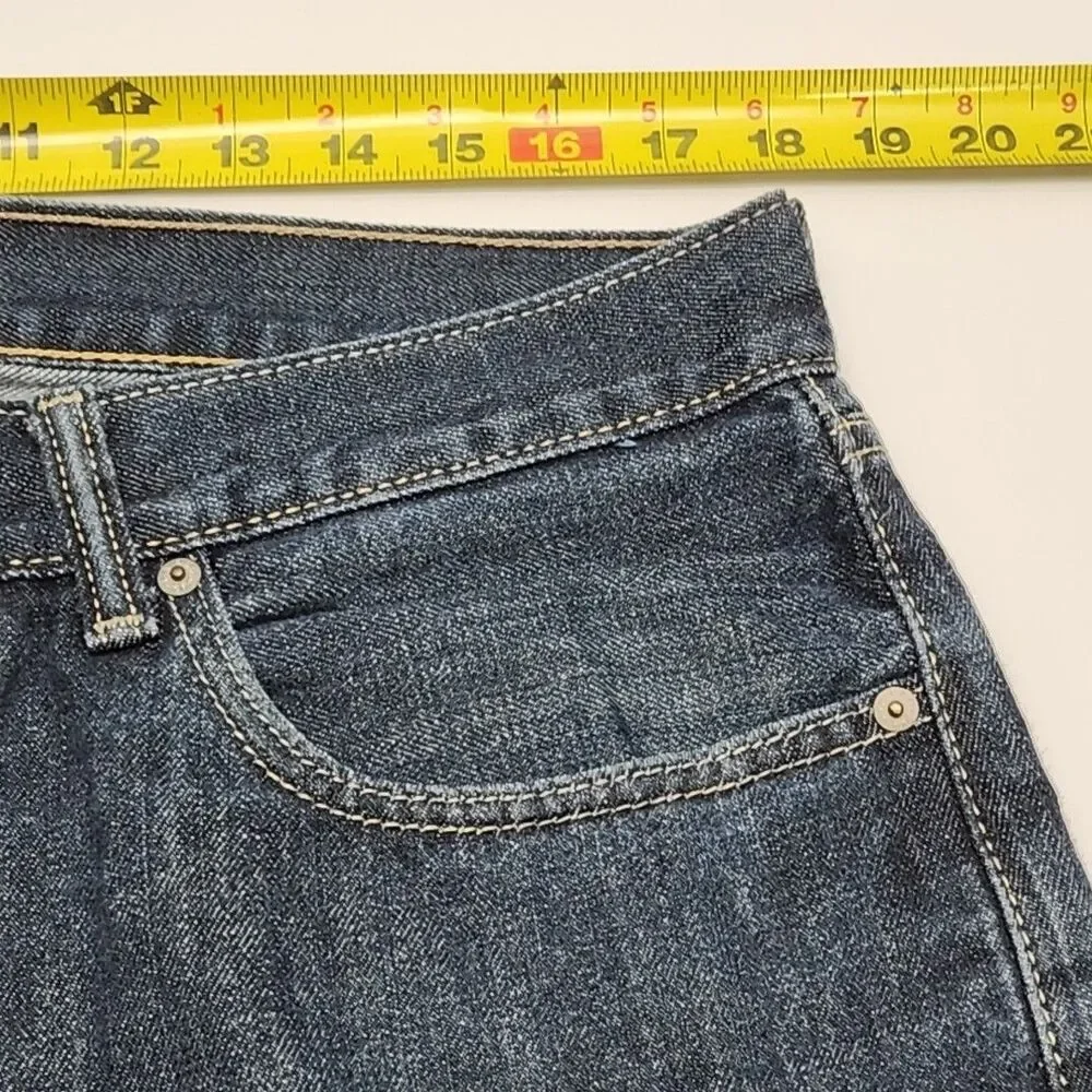 Levi's 505 Jeans Size 36 x 34 Straight Regular Fit Denim Blue Zip Dark Wash Men